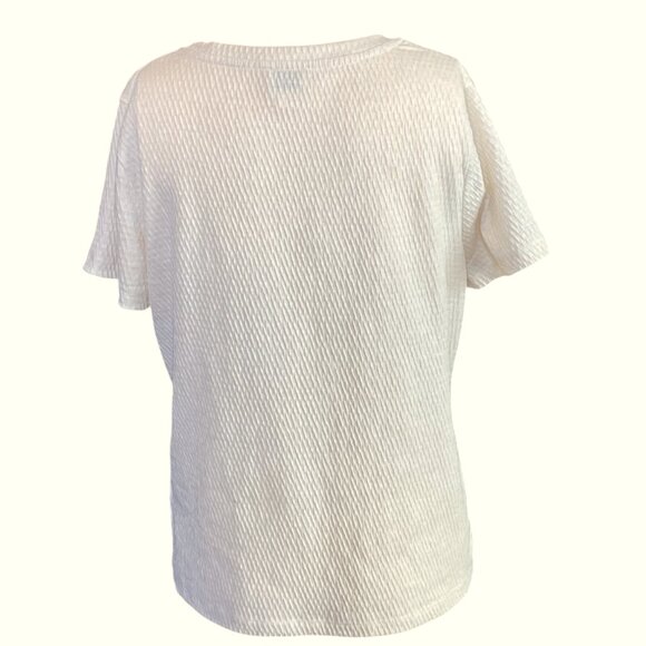 Postage Stamp by Anthropologie  Metallic Shimmer Short Sleeve Top - Picture 2 of 6